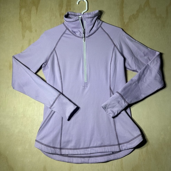 Women's Eddie Bauer High Route Grid Fleece 1/2 Zip Dusty Lavender Medium - Picture 1 of 10